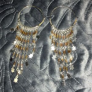 Star hoop earrings